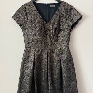 Vince Camuto, sz 8, Festive Party Dress, Metallic, Gold & Black